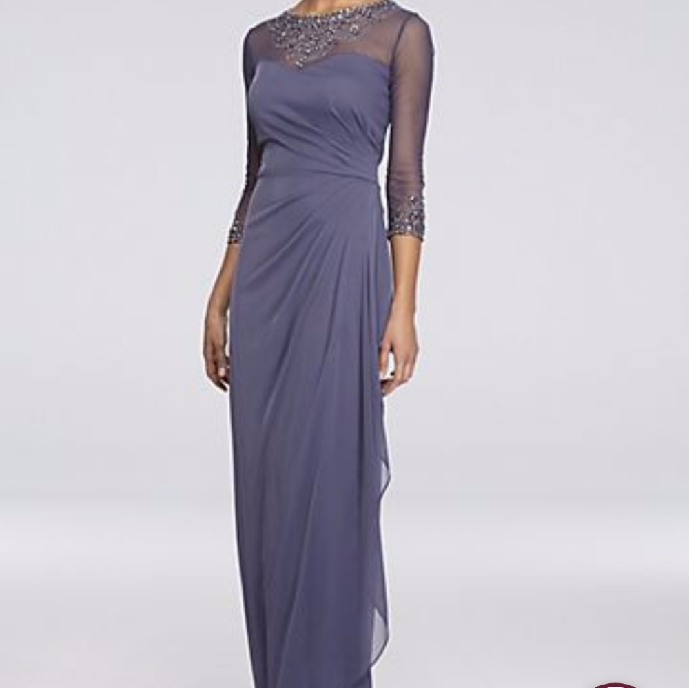 NWT David's bridal Alex Evenings Ruched Illusion